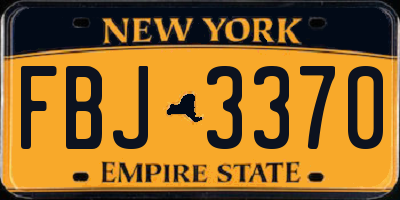 NY license plate FBJ3370
