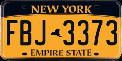 NY license plate FBJ3373