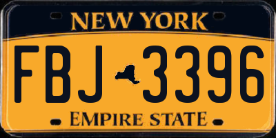 NY license plate FBJ3396