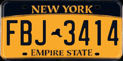 NY license plate FBJ3414