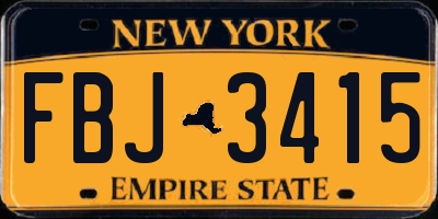 NY license plate FBJ3415