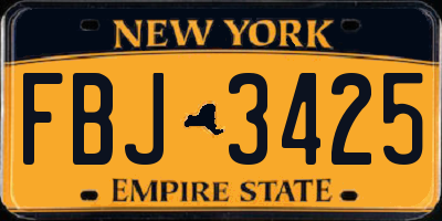 NY license plate FBJ3425