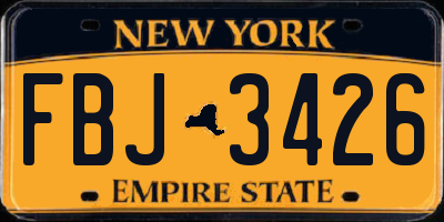 NY license plate FBJ3426