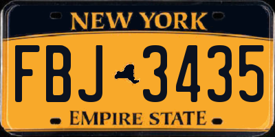 NY license plate FBJ3435