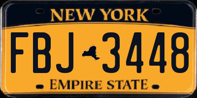 NY license plate FBJ3448