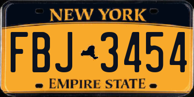 NY license plate FBJ3454