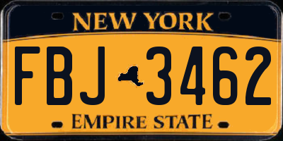 NY license plate FBJ3462