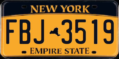 NY license plate FBJ3519