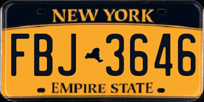 NY license plate FBJ3646