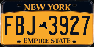 NY license plate FBJ3927