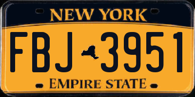NY license plate FBJ3951