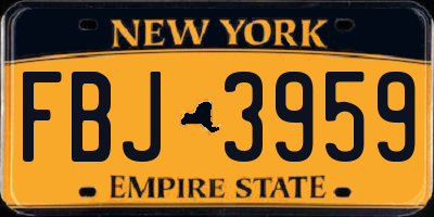 NY license plate FBJ3959