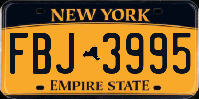 NY license plate FBJ3995