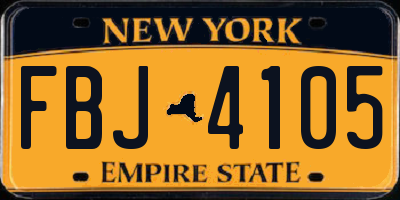 NY license plate FBJ4105