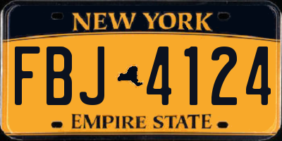 NY license plate FBJ4124