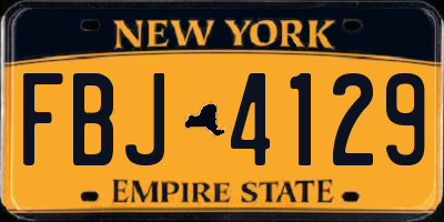 NY license plate FBJ4129