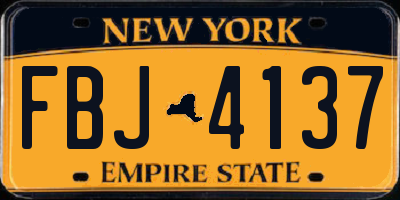 NY license plate FBJ4137