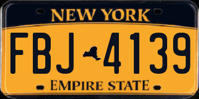 NY license plate FBJ4139