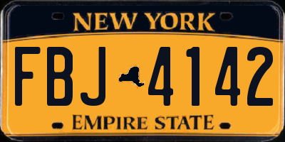 NY license plate FBJ4142