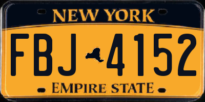 NY license plate FBJ4152