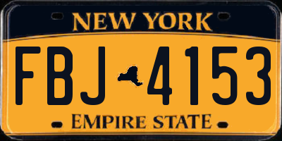 NY license plate FBJ4153