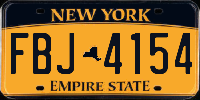 NY license plate FBJ4154
