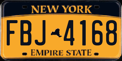 NY license plate FBJ4168