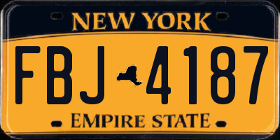 NY license plate FBJ4187