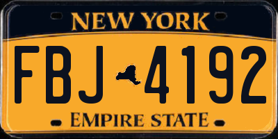 NY license plate FBJ4192