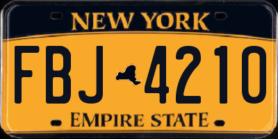 NY license plate FBJ4210