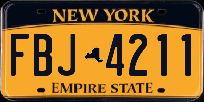 NY license plate FBJ4211