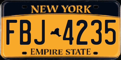 NY license plate FBJ4235