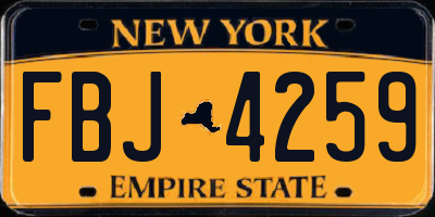 NY license plate FBJ4259
