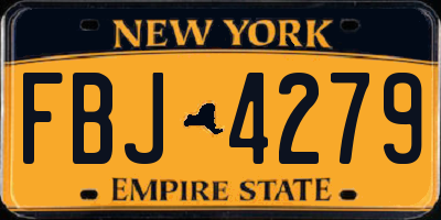 NY license plate FBJ4279