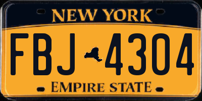 NY license plate FBJ4304