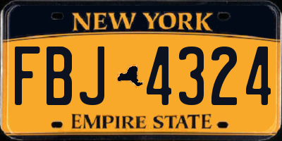 NY license plate FBJ4324