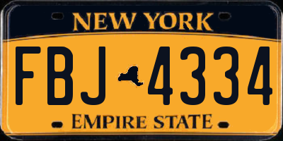 NY license plate FBJ4334