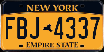 NY license plate FBJ4337