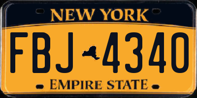 NY license plate FBJ4340