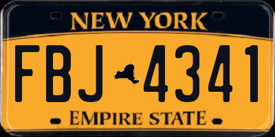 NY license plate FBJ4341