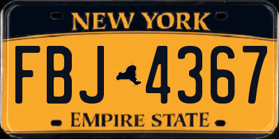 NY license plate FBJ4367