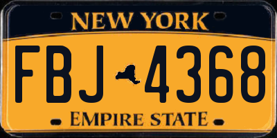 NY license plate FBJ4368