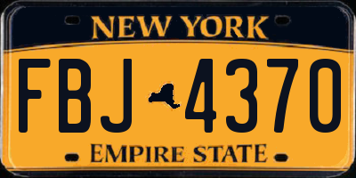 NY license plate FBJ4370
