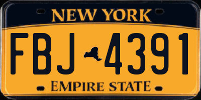 NY license plate FBJ4391