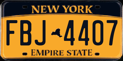 NY license plate FBJ4407