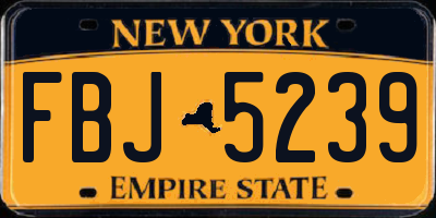 NY license plate FBJ5239