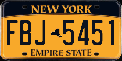 NY license plate FBJ5451