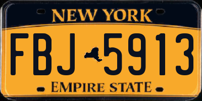 NY license plate FBJ5913