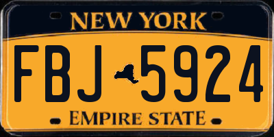 NY license plate FBJ5924
