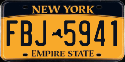 NY license plate FBJ5941